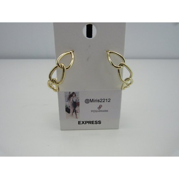 NWT EXPRESS CHAIN LINK OPEN HOOP EARRINGS - Picture 9 of 9